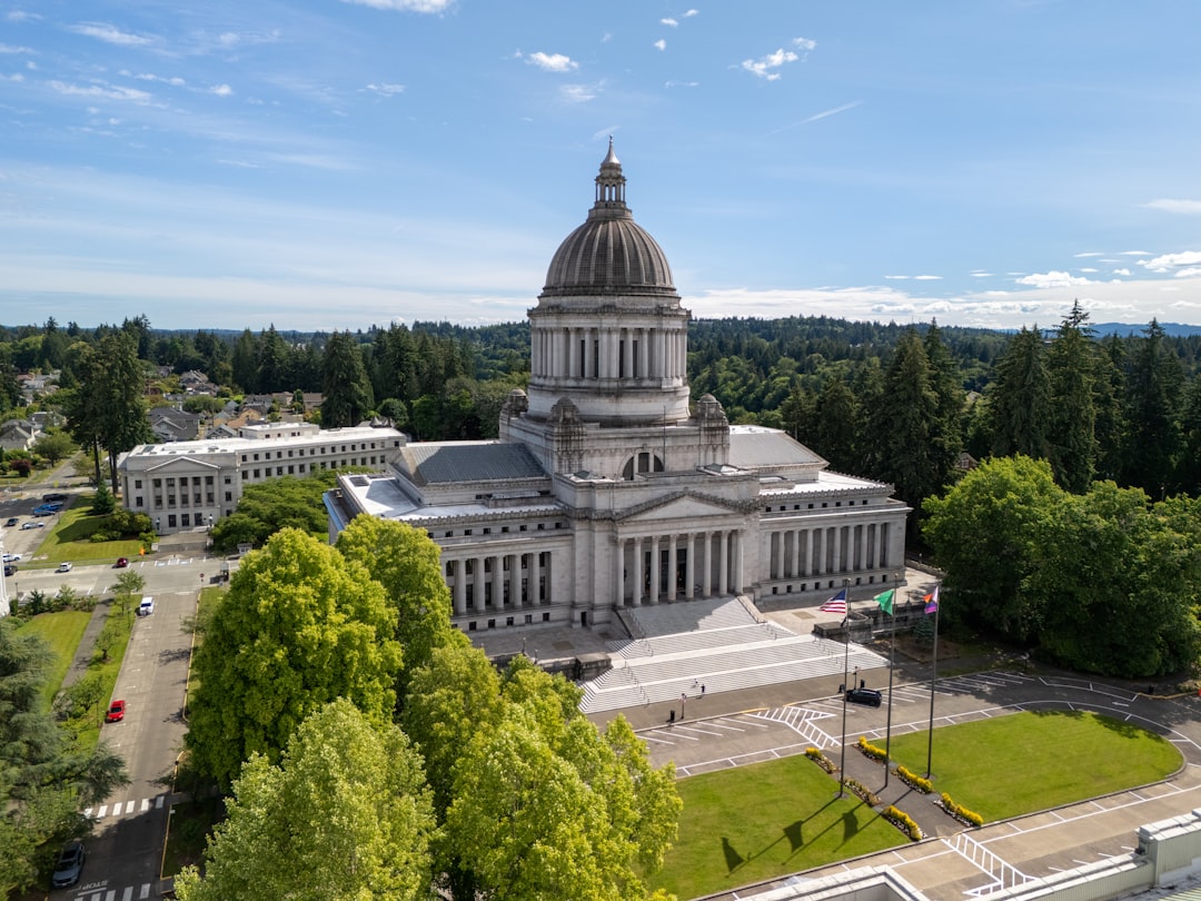 georgia support animal — An aerial view of a large building with a dome